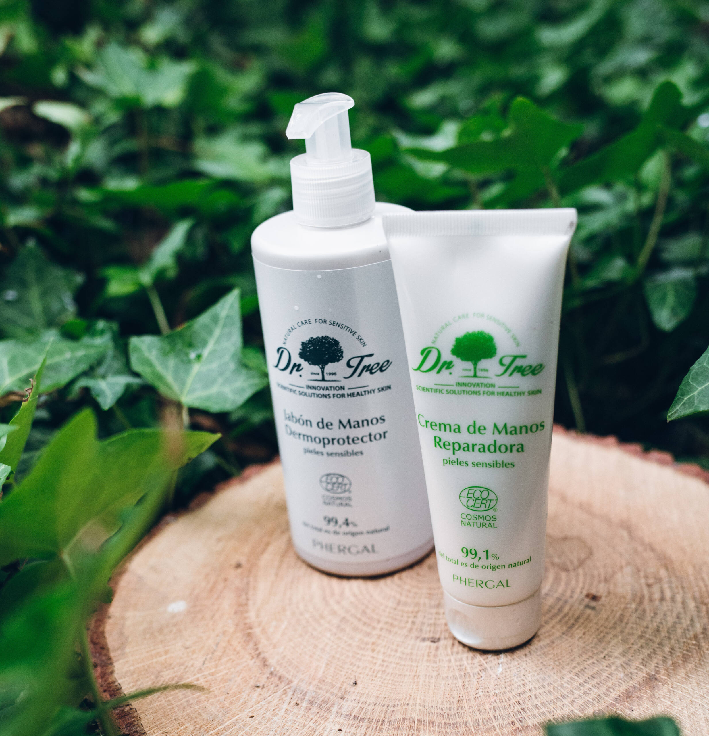 Jabón de manos natural y crema reparadora para pieles sensibles Dr. Tree