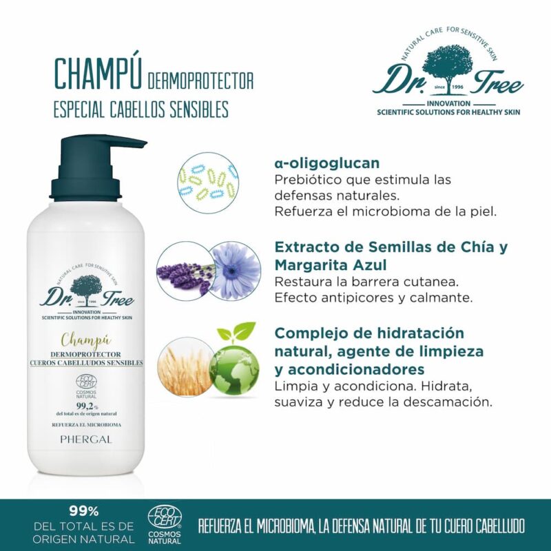 Ingredientes champú natural para cueros cabelludos sensibles