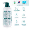 Trasera del gel de ducha nutritivo con olor a musgo y coco