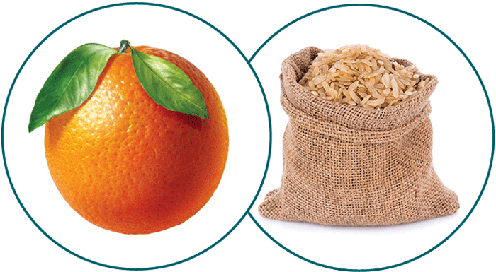 aceite de salvado de arroz y aroma de naranja