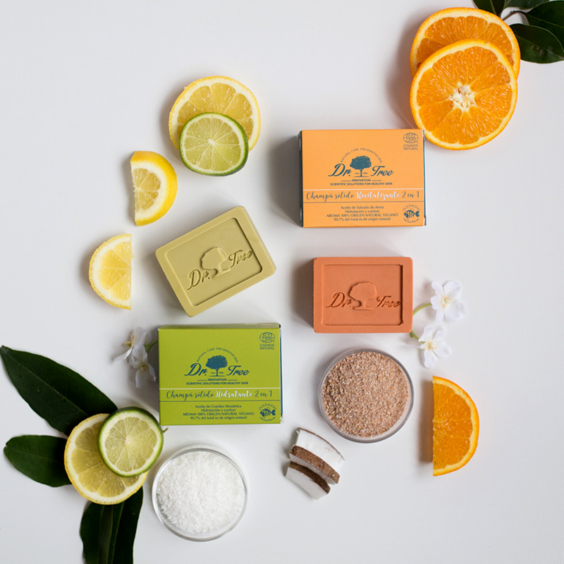 champú solido revitalizante y champú solido hidratante Dr. Tree